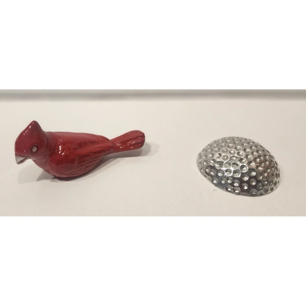 Mariposa‎ Beaded Napkin Box with Cardinal Napkin Weight  + Golf Ball Weight